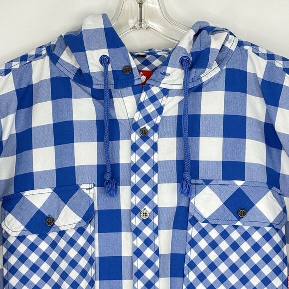 ENGELBERT STRAUSS Jacket Men's 2XL Overshirt Button Up Plaid Collar Hooded - Picture 8 of 16